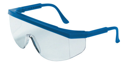 MCR Safety TK120 Tomahawk Protective Eyewear, Clear Lens, Duramass Hard Coat, Blue Frame, Nylon