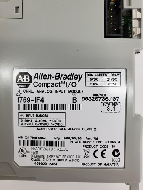Allen-bradley(罗克韦尔自动化公司)1769-if4模块输入compactlogix / micrologix 1500
