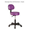 Master Massage - Pneumatic Rolling Massage Stool with Backrest