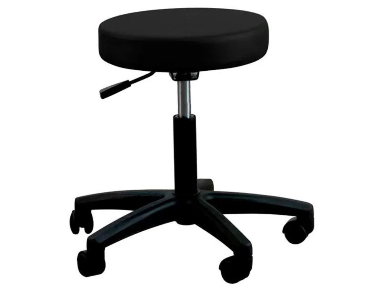 Spa Luxe Rolling Stool with Back Support for Beauty, Exam, Office and Home (Black)