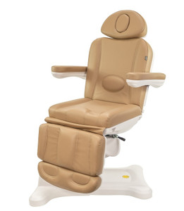 Beige tan Medical Spa 2246B All Electric Medi Spa Exam Chair in the full upright position.