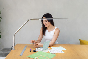 Slimline 4 Table Lamp – Brushed Steel