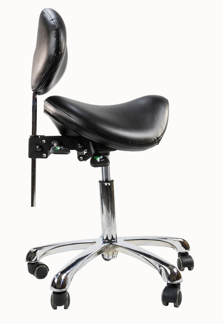 Rolling Saddle Stool with Back Support - Spa Luxe
