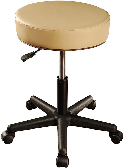Massage-Hocker Mit Rückenlehne & Rollen – Höhenverstellbar, Drehbar, Schwarz, Für Praxis, Salon & Zuhause