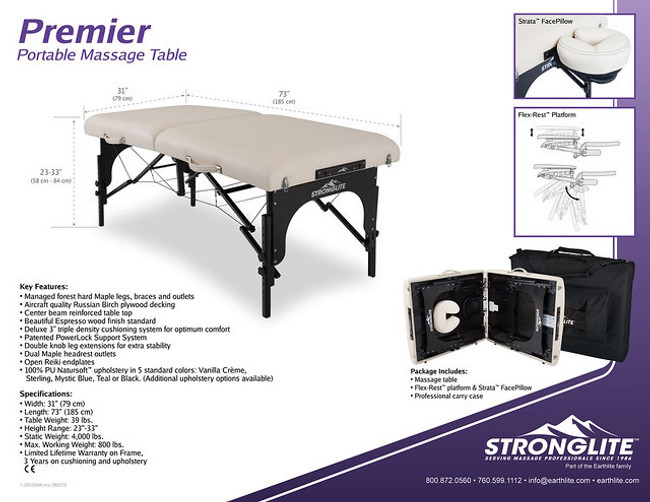 Stronglite - Premier Massage Table Package