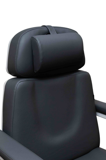 Headrest of the Black Spa Luxe 2246BN medical treatment chair with rotation.