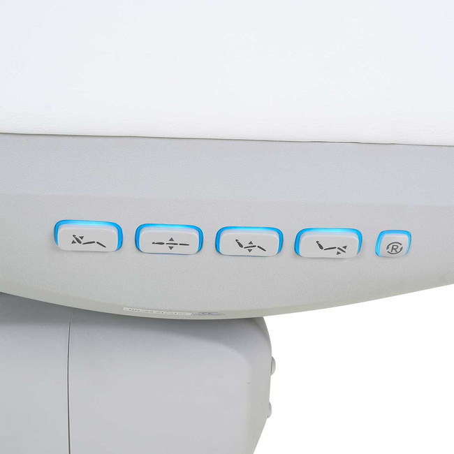 Side blue lighted position buttons Spa Luxe 2246EBNS Medical Exam Chair Gynecological version With rails and stirrups