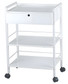 Trolley Table with Locking Drawer - Silver Fox 1019A