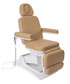 Beige tan  Sibella Medical Spa IS240 Electric Exam Chair and Facial Bed by Spa Luxe in full upright chair position.