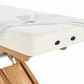 Detail of the luxurious mattress materials under the cover with fur top of the Spa Luxe Salon Top Spa Table.