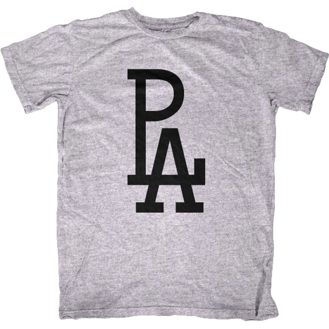 LA Dodgers Mens Shirt Gray Long Sleeve Lightweight Spell Out Logo