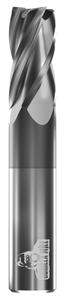 CARBIDE END MILL, FLAT, 4 FLUTE, 1''DIA, 1-1/2''LOC, 4''OAL, TICN COATED CARBIDE END MILL, FLAT, 4 FLUTE, 1''DIA, 1-1/2''LOC, 4''OAL, TICN COATED