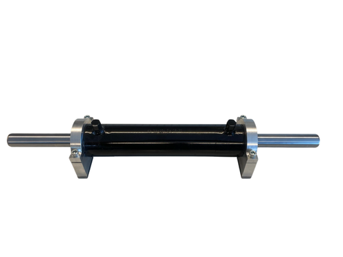 2.5x8 Dual End Hydraulic Steering Cylinder with 2-Piece Clamps