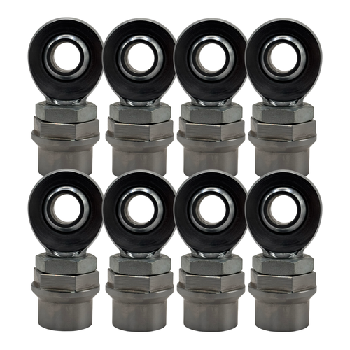 (8) 1.5" Chromoly Heim Joints w/ Hex Bungs – 4 LH & 4 RH, 1" Bore