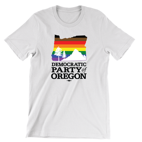 Democratic Party of Oregon Pride (Unisex & Women's White Tee) Democratic Party of Oregon Pride (Unisex & Women's White Tee)