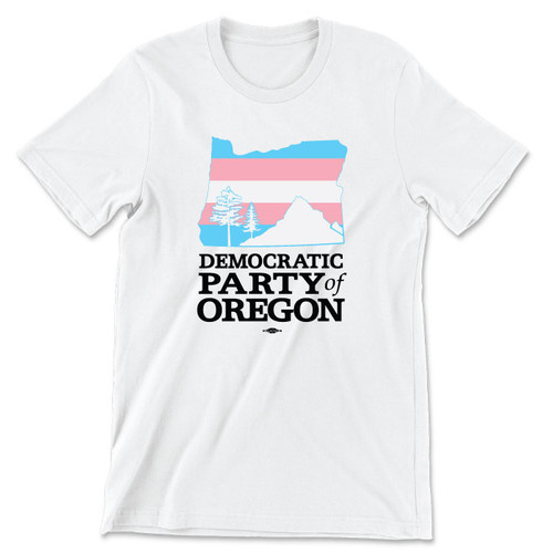 Democratic Party of Oregon Trans Flag Pride (Unisex & Women's White Tee) Democratic Party of Oregon Trans Flag Pride (Unisex & Women's White Tee)