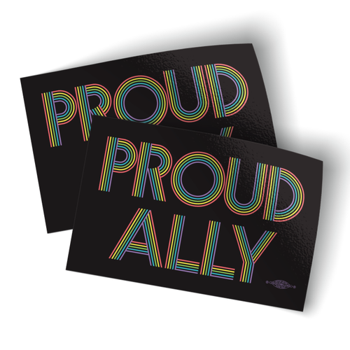 Proud Ally (4" x 2.5" Vinyl Sticker -- Pack of Two!)