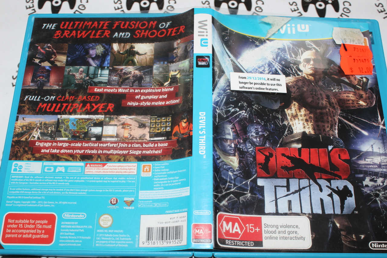 未開封】 WiiU パッケージ表折有 DEVILS THIRD デビルズサード Shooter