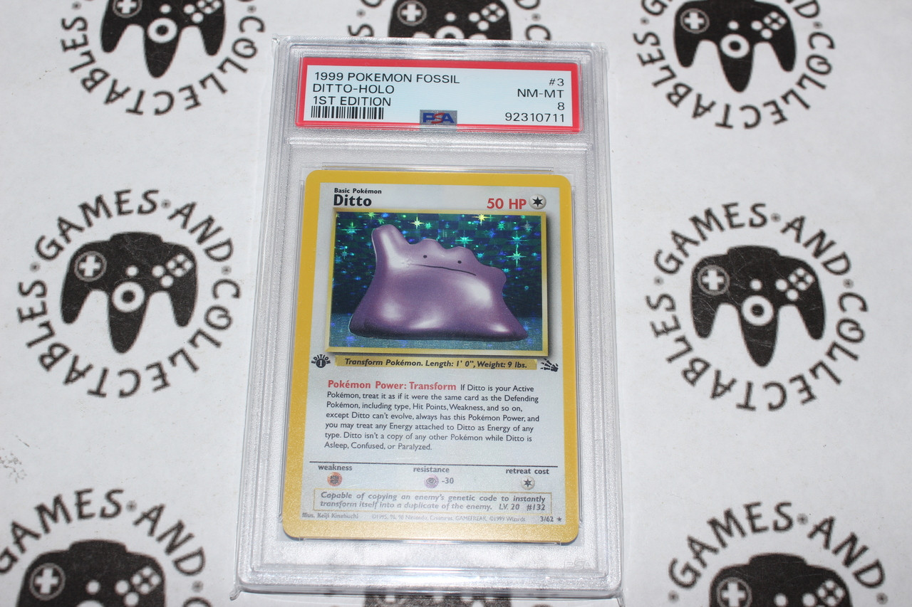 1st edition fossil pokemon cards Pokemon Omanyte 52/62 1st Edition Fossil PSA 9 – Zapp! Comics main image 0