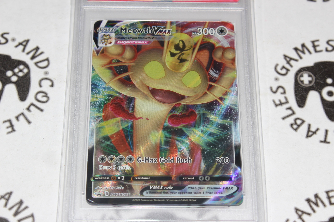 Pokemon TCG | Meowth VMAX #005 - Promo SWSH005 - PSA 9 | Full Art