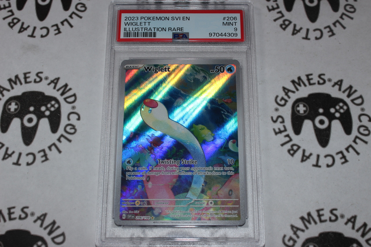Pokemon TCG | Wiglett #206/198 - PSA 9 | Illustration Rare | Graded