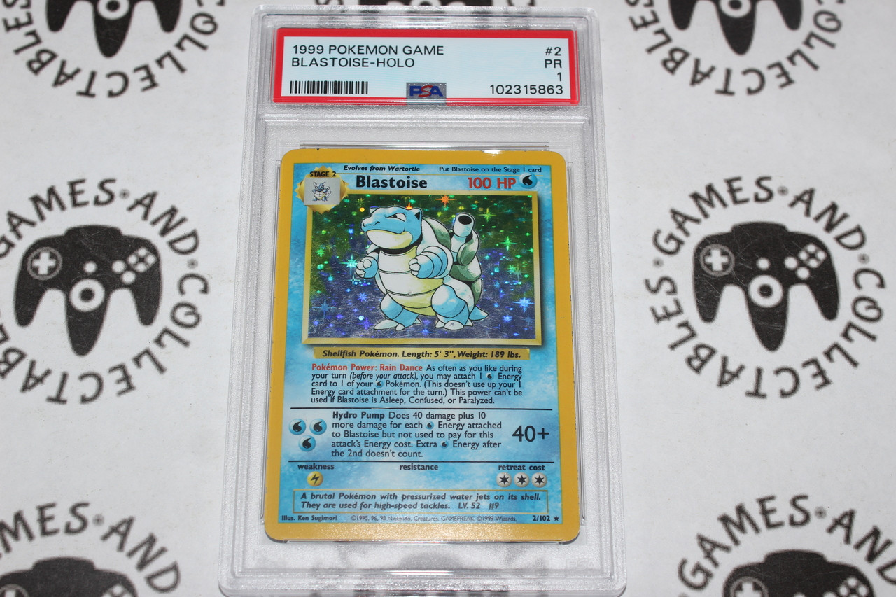 Pokemon TCG | Blastoise #2/102 - PSA 1 | Holo | Graded