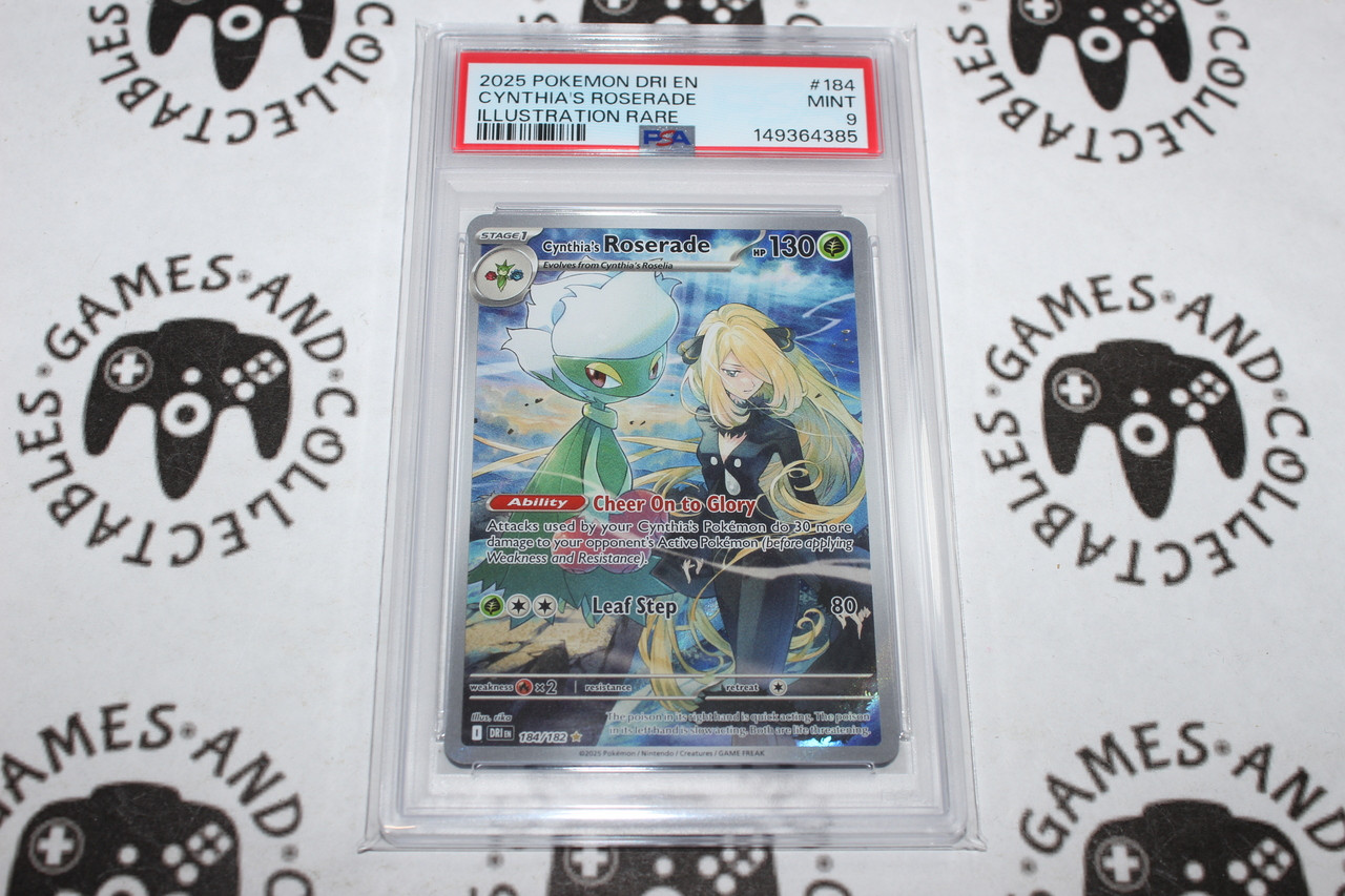 Pokemon TCG | Cynthia's Roserade #184/182 - PSA 9 | Illustration