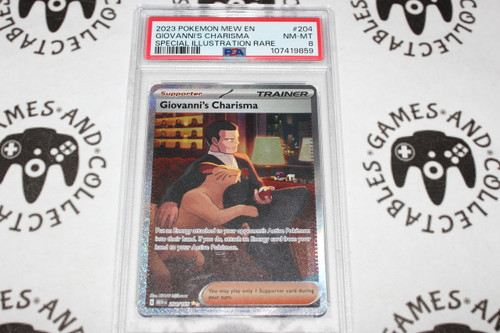 Pokemon TCG | Giovanni's Charisma #204/165 - PSA 8 | Special Illustration Rare | Graded- 

This card is from the 151 Collection set.