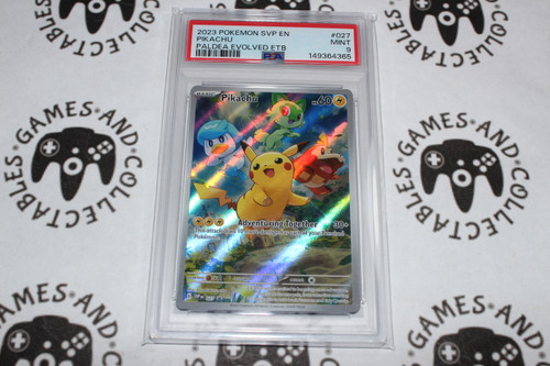 Pokemon TCG | Pikachu #027 - Promo SVP027 - PSA 9 | Full Art | Graded - 

This card is from the Paldea Evolved set.