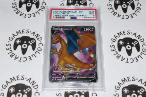 Pokemon TCG | Charizard V #050- Promo SWSH050 - PSA 9 | Full Art | Graded- 

This card is from the Black Star Promo set.
This card is a Full Art.