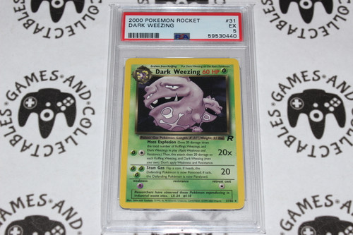 Pokemon TCG | Dark Weezing #31/82 - PSA 5 | Non Holo | Graded - 

This card is from the Team Rocket set.