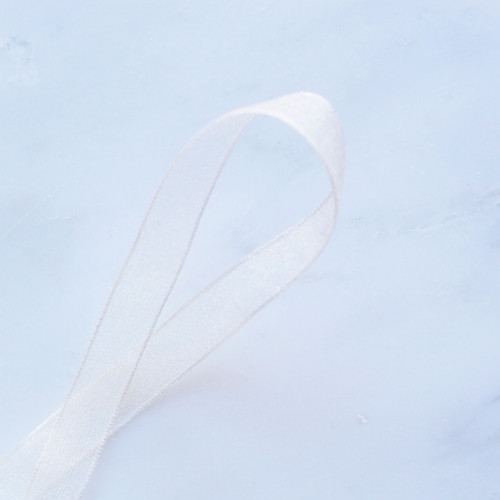 Sheer Ribbon: 10mm Bridal White