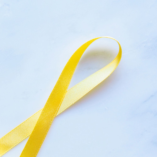 Double Faced Satin Ribbon: 10mm Yellow