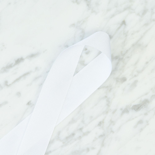 Grosgrain Ribbon: 25mm White