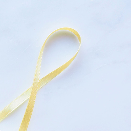 Double Faced Satin Ribbon: 5mm Pale Lemon