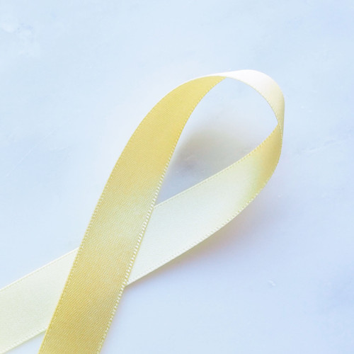 Double Faced Satin Ribbon: 15mm Pale Lemon