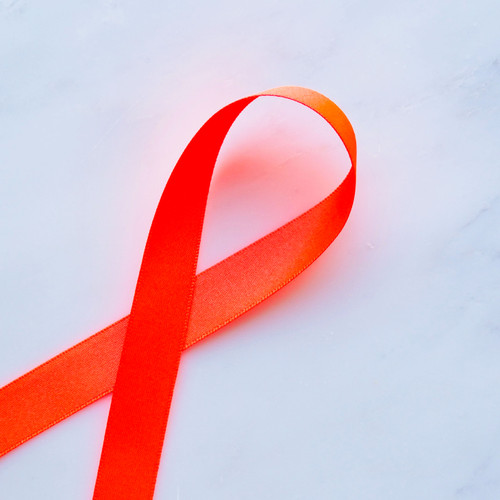 Double Faced Satin Ribbon: 15mm Neon Orange