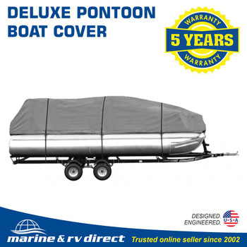 4 Seasons Deluxe Premium Pontoon Boat Cover - 17 - 19 Foot, Gray
