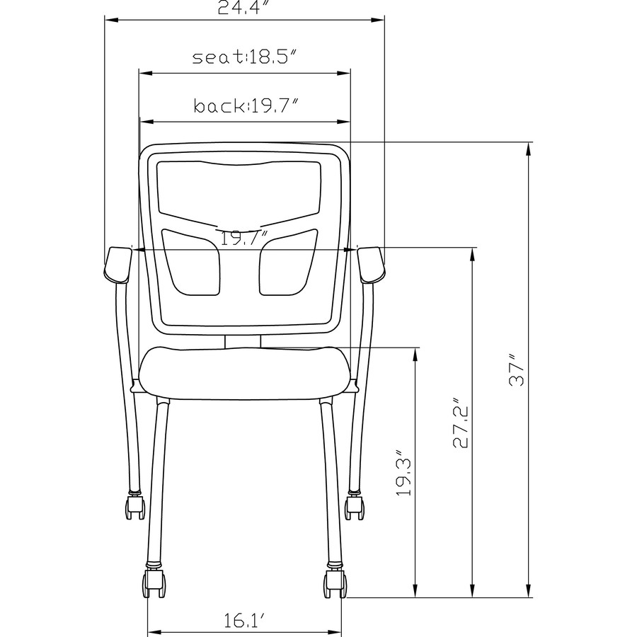 Lorell 84374 Mesh Back Fabric Seat Nesting Chairs | Nordisco.com