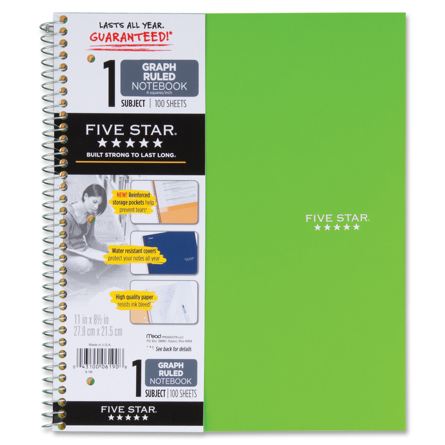Mead 06190 1-subject Graph Ruled Notebook - Letter-size | Nordisco.com