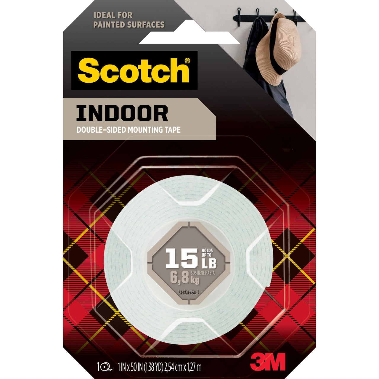 Scotch 665 Permanent Double Sided Tape, 1/2 x 900, 1 Core