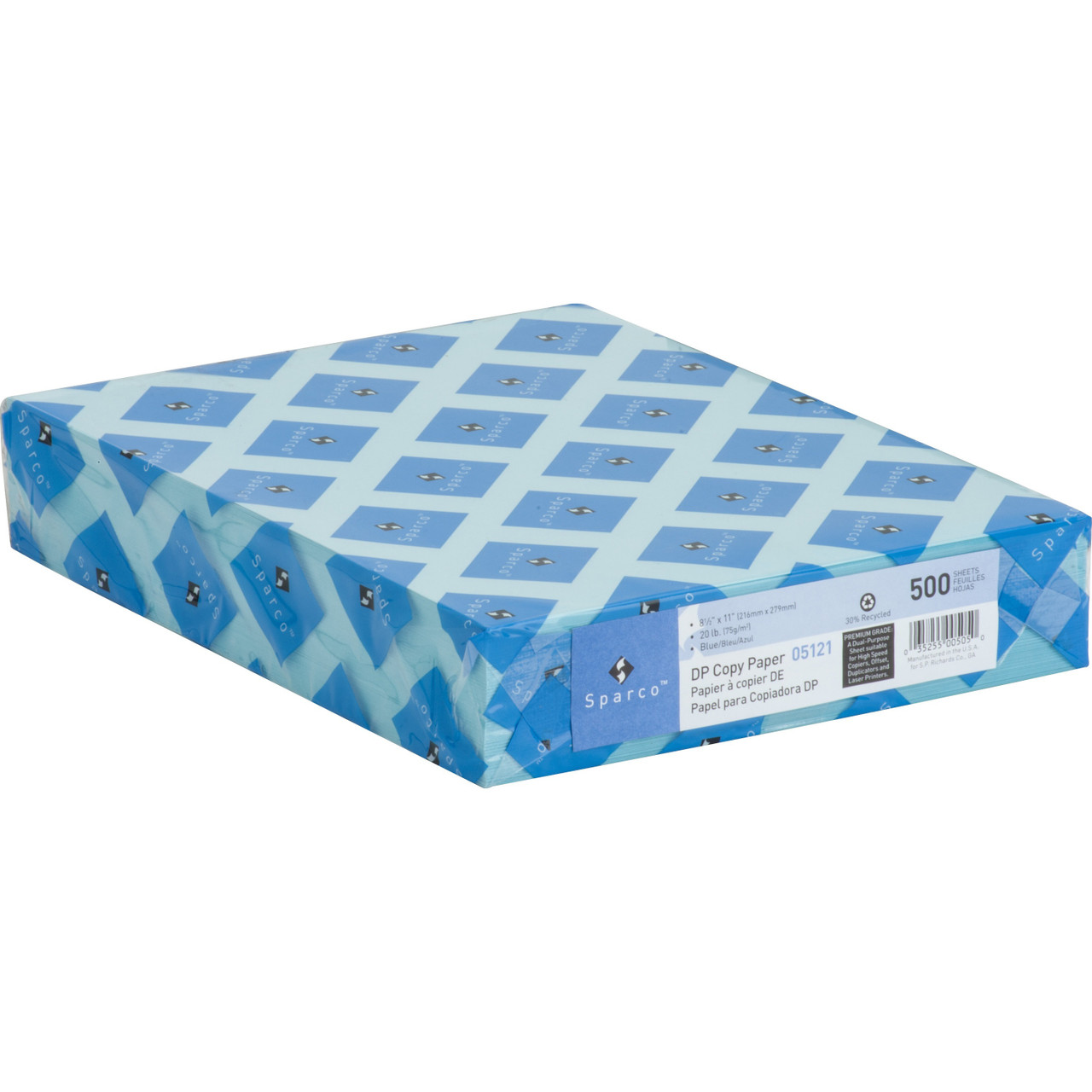 Sparco 05121 Blue Copy Paper, 8-1/2 x 11, 20 Lb., Ream of 500 Sheets