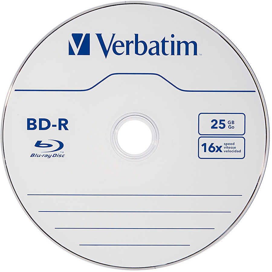 Verbatim 97457 BD-R 25GB 16X with Branded Surface - 25pk Spindle ...