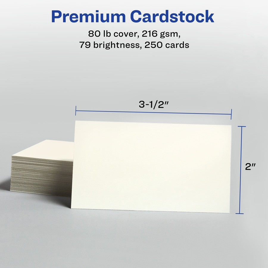 Avery 8376 2" x 3.5" Ivory Business Cards, Sure Feed(TM), 250 (8376 ...