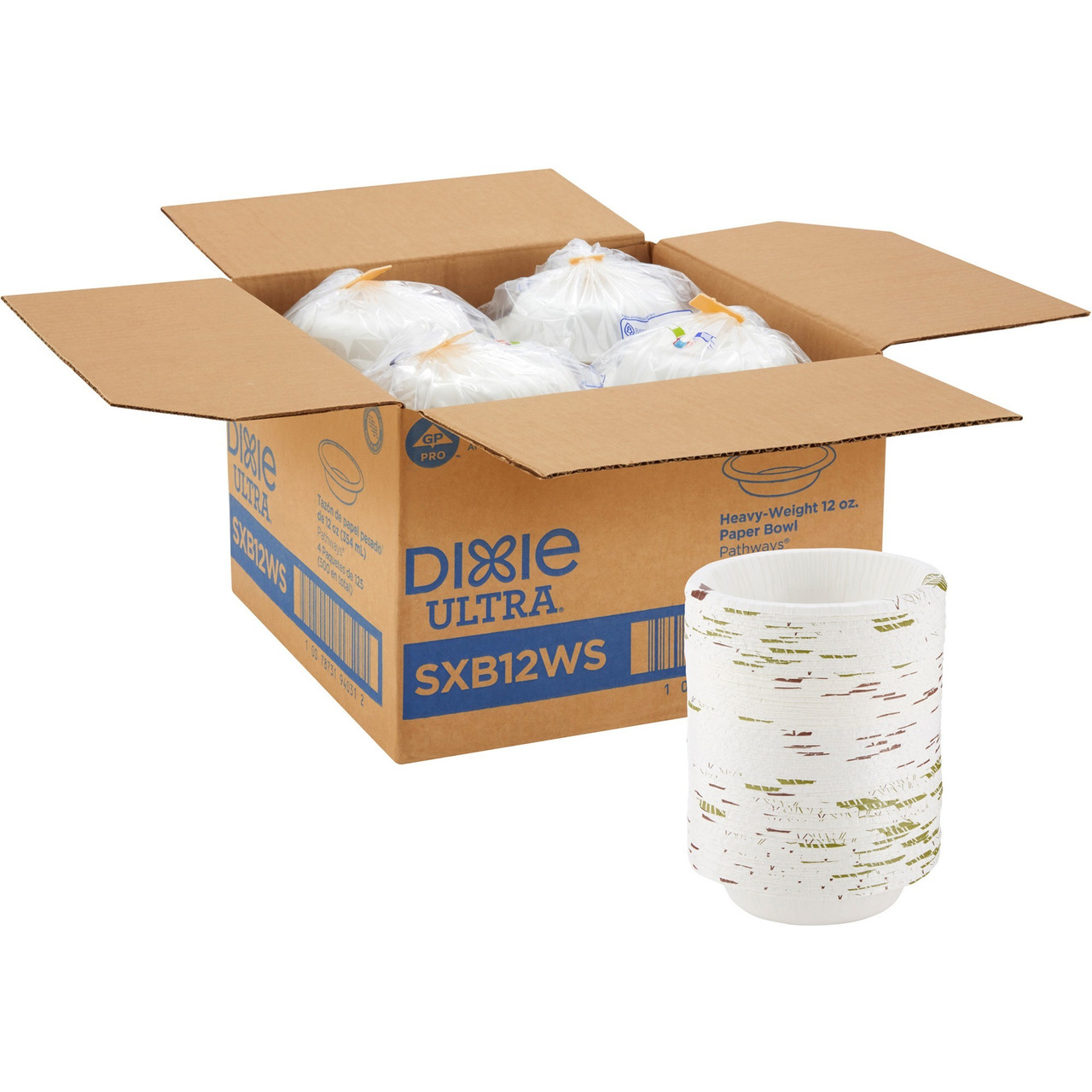 Dixie Ultra Pathways Heavy-Weight Paper Bowls, 20 oz., 125/Pack (SX20PATH)