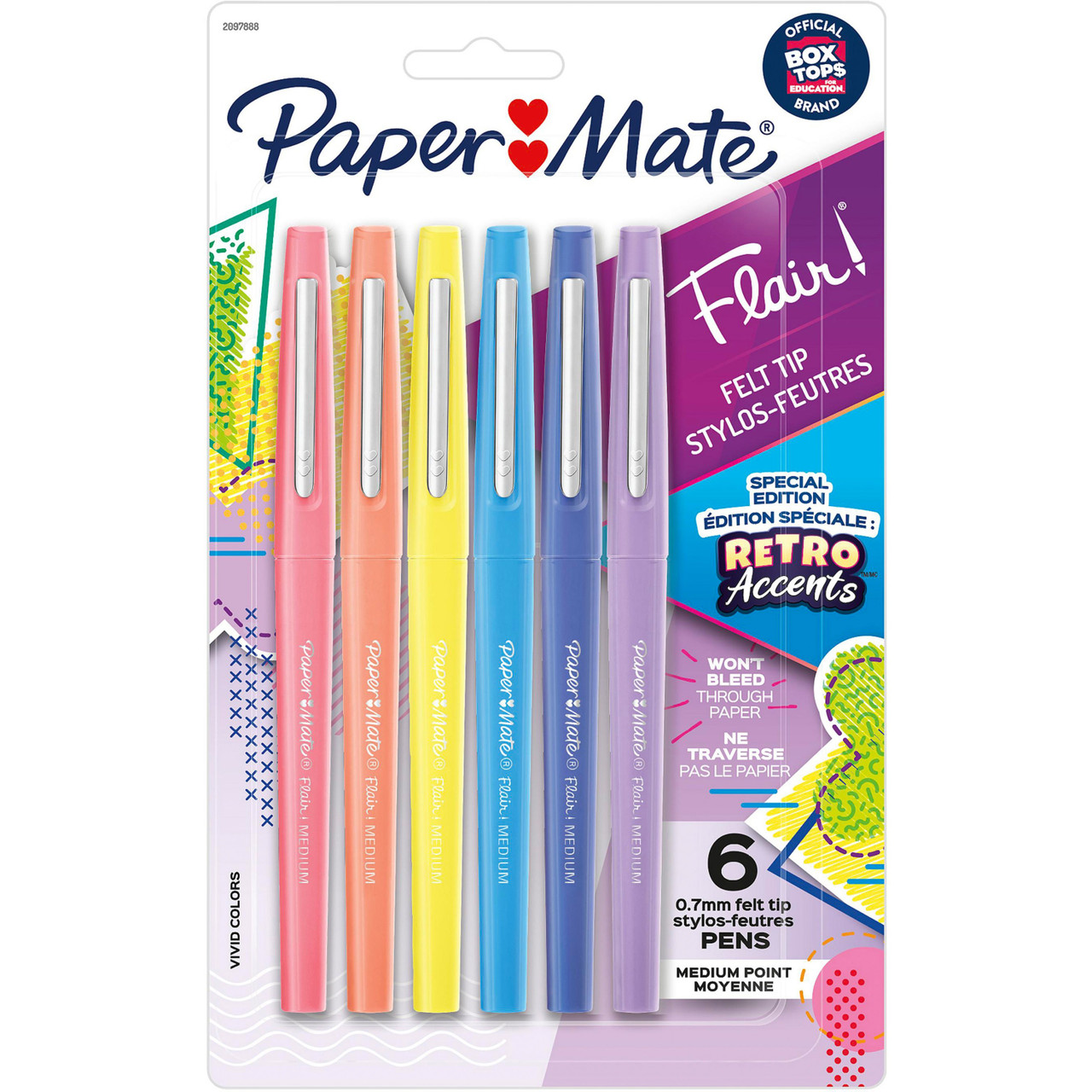 Paper Mate Flair Medium 0.7mm Felt Tip Green Pens 12/Box (8440152)