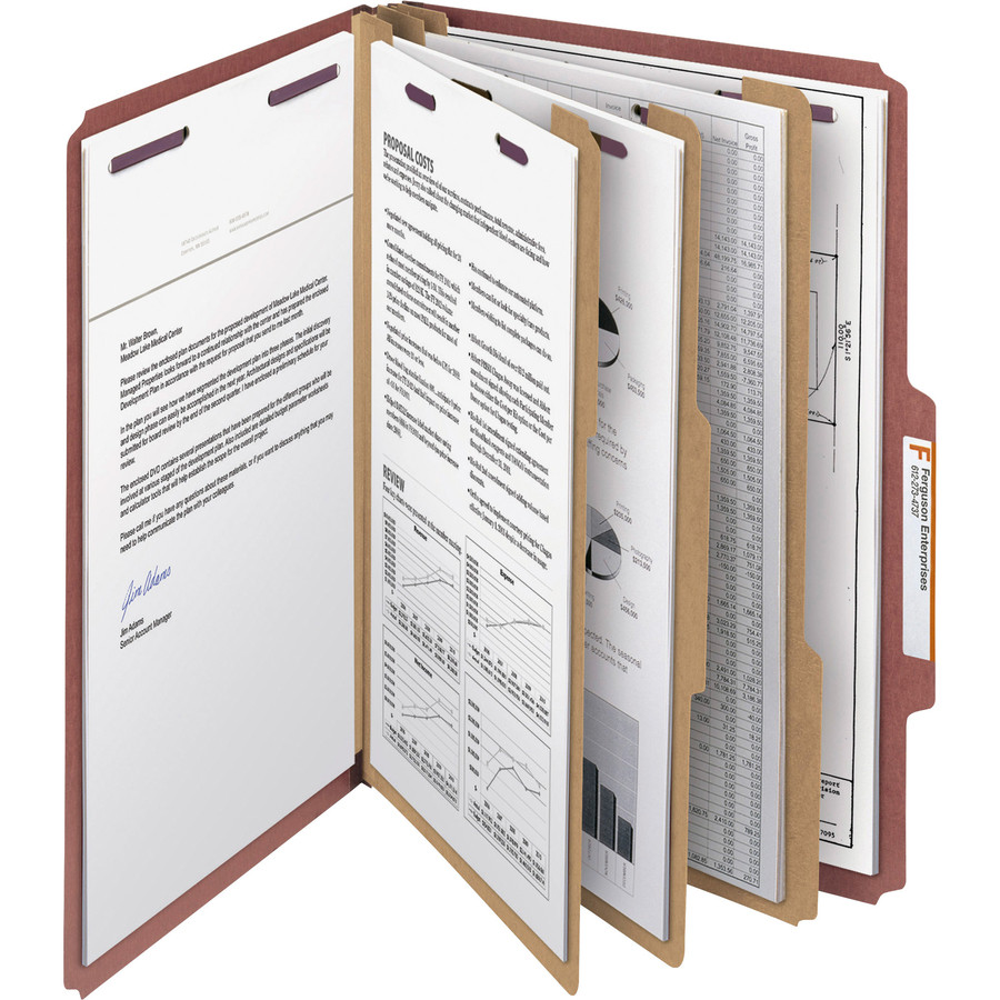 Smead 19092 SafeSHIELD 3-Divider Classification Folders | Nordisco.com