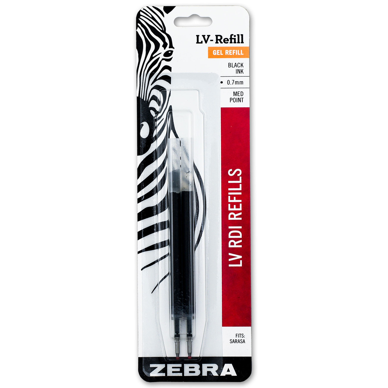 Zebra Sarasa Refill 0.7 LV-Refill 87012, Black Gel Ink, Medium