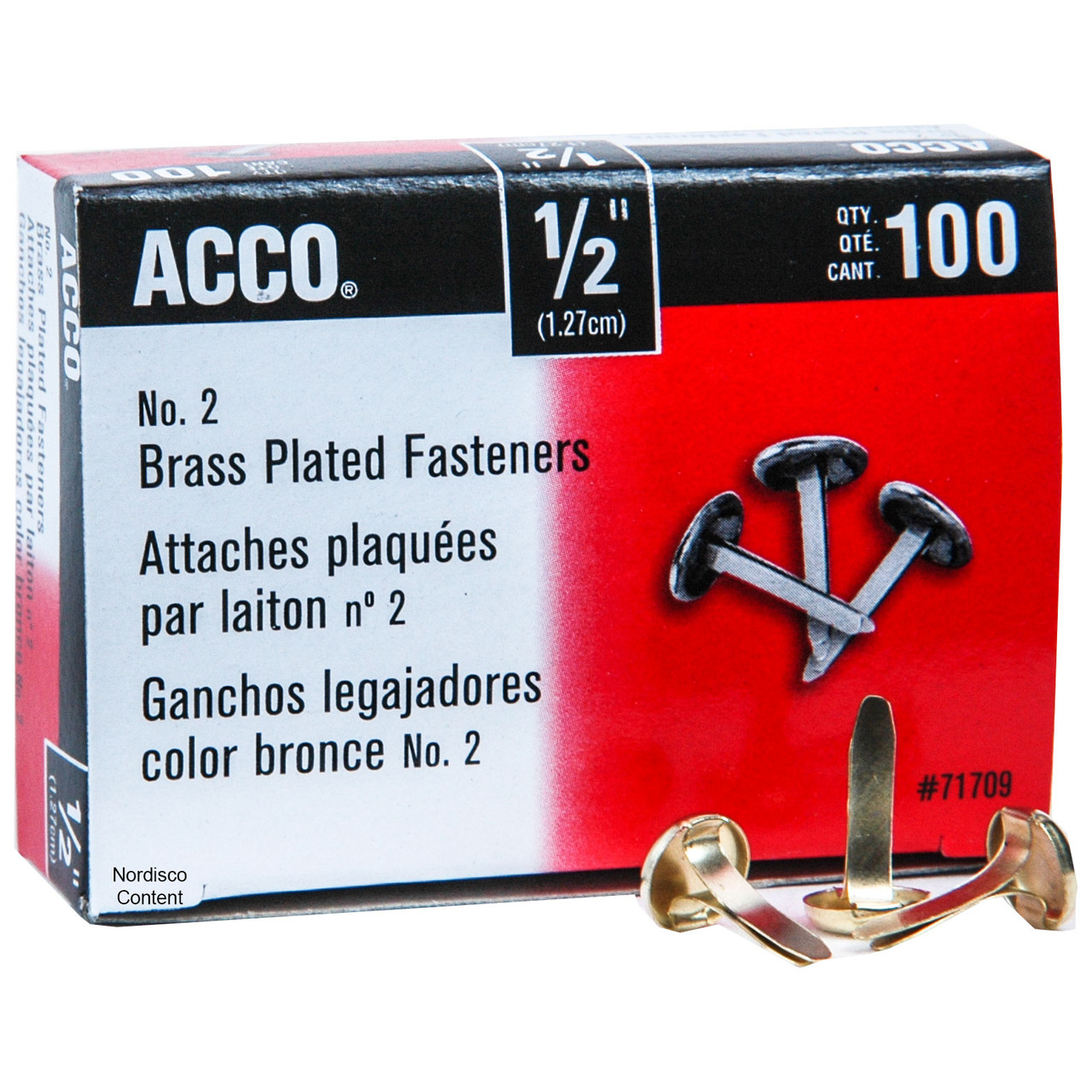 1 Brass Plated Fastener (100/Pack)