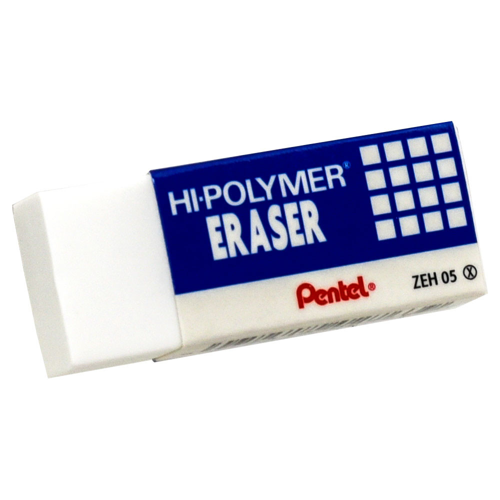 ひゆ Pentel ZEH05 Hi-Polymer Eraser, Small White | Nordisco.com